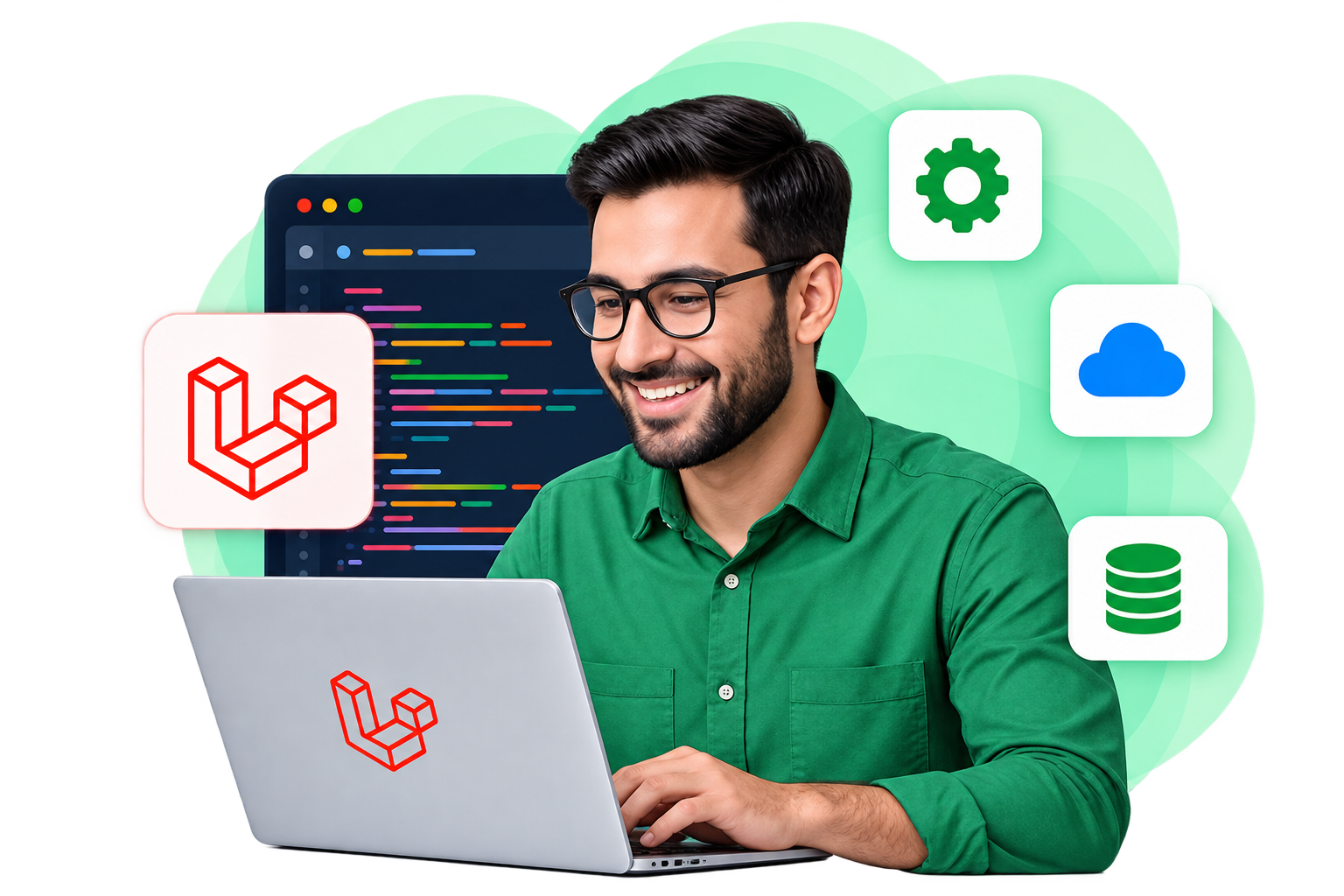 Dedicated Laravel developer working on secure web application development