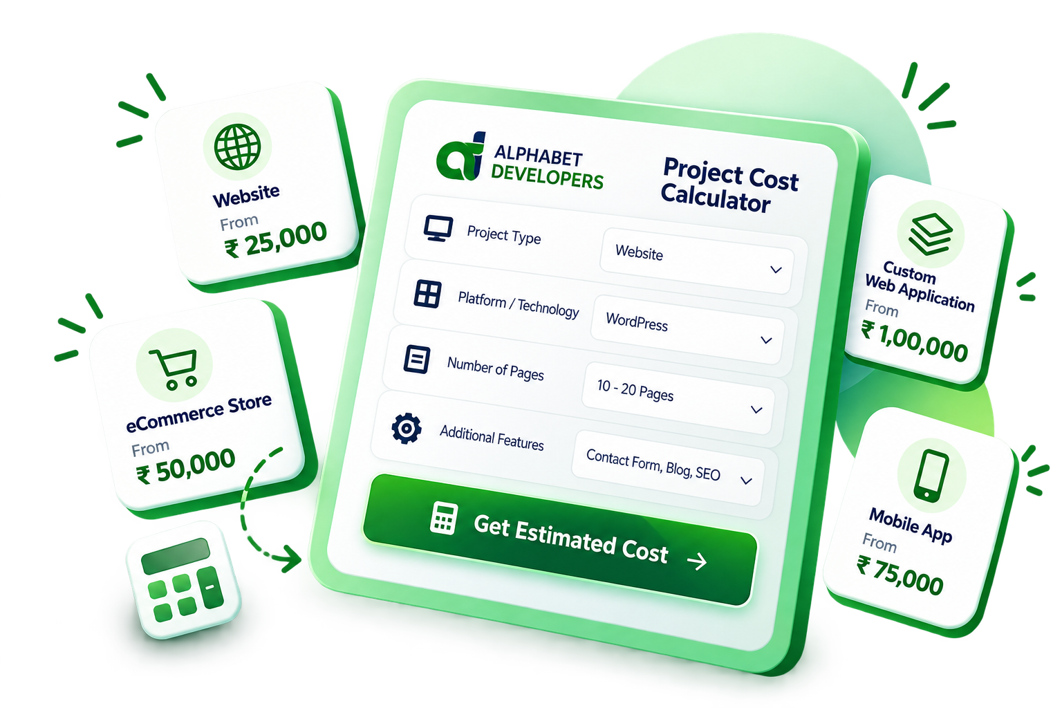 Instant Project Cost Calculator by Alphabet Developers